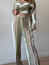 Load image into Gallery viewer, SIR - Crop LS  Gathered  Top &amp; Wide Pants Set - Green - 2
