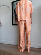 Load image into Gallery viewer, Venroy - Silk Geo SS Shirt &amp; Wide Leg Pant Set - Orange - L -  RRP $560
