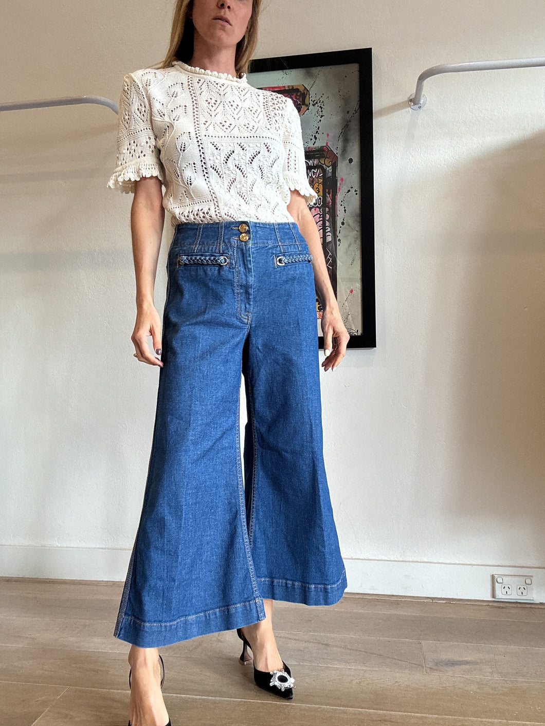 Zimmermann - Cropped Jeans w plaited detail - Denim - 30