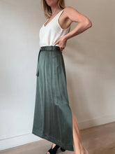 Load image into Gallery viewer, Veronika Maine - Satin Midi Skirt w Pocket Detail - Olive  - 12
