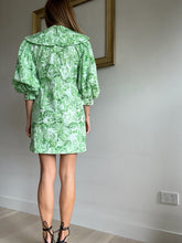 Load image into Gallery viewer, Ganni - Rose Print Shirt Mini dress - Green - 38
