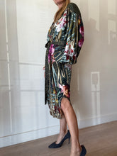 Load image into Gallery viewer, Camilla - Passport to Paradise LS Midi Dress - Green Floral -XS
