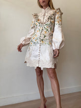 Load image into Gallery viewer, Zimmermann - Coaster Battenburg Blush Garden Floral Mini Dress - Blush Floral  - 2 - RRP $1200
