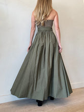 Load image into Gallery viewer, Scanlan Theodore - Parachute Strapless Maxi Dress w Belt- Khaki - 6
