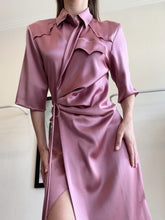 Load image into Gallery viewer, Nanushka - Lias Wrap Satin Midi dress - Blush - XS - RRP$1,100
