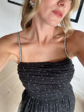 Load image into Gallery viewer, Rebecca Vallance - Alyssa Sheer Midi dress - Black w sparkles - 8
