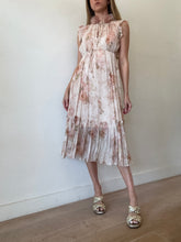 Load image into Gallery viewer, Zimmermann -Illustration Flutter  Midi Dress  (w slip) - Peach florals - OP - bnwt - RRP850
