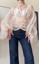 Load image into Gallery viewer, Zimmermann - Illuminate Silk Macrame Top w Cami  - Peach - 1 - RRP$1815
