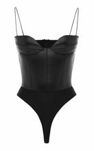 Load image into Gallery viewer, Alex Perry - Vegan Leather Corset cup Bodysuit - Black - 10
