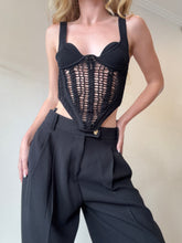 Load image into Gallery viewer, Dion Lee - Crochet Knitted Corset - Black - 8 - RRP$590
