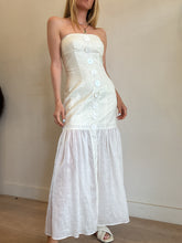 Load image into Gallery viewer, Joslin - Luca Linen Romie Strapless Midi Dress  w Buttons - Ivory - 8 - NWT - RRP$389
