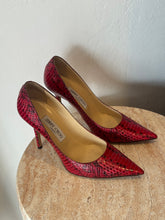 Load image into Gallery viewer, Jimmy Choo - Anouk Snake Pumps - Red/Black - 38
