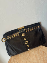 Load image into Gallery viewer, Jimmy Choo - Studded Zulu Perforated Leather Clutch - Black
