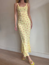 Load image into Gallery viewer, Realisation Par - Allegra Silk Slip Midi Dress - Yellow red florals- XS
