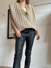 Load image into Gallery viewer, Dagmar - Flora Oversive Knitted Vest - Tan - XL
