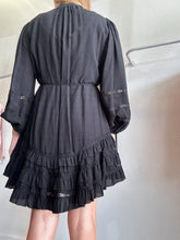 Load image into Gallery viewer, Zimmermann - Silk Belted Ruffle Shirt Dress - Black - 2
