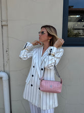 Load image into Gallery viewer, Anine Bing - Blazer Pants Suit - White  w Black Stripe- 40
