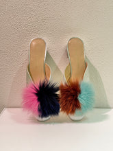 Load image into Gallery viewer, Loeffler Randall - Lulu pom pom Mules - Silver - 6 - RRP$590
