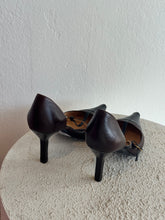 Load image into Gallery viewer, Chanel - Vintage 32Kitten Heel Mary Janes Shoes - Black/Brown  - 36.5
