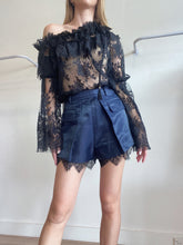 Load image into Gallery viewer, Zimmermann - Lace Top w Ruffle - Black - 1
