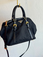 Load image into Gallery viewer, Prada - Tessuto Nylon &amp; Leather Bauletto Bag - Black - M
