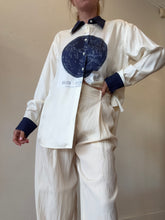 Load image into Gallery viewer, Oroton - Celestial Print LS Shirt - Ivory/Navy - 8
