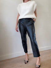 Load image into Gallery viewer, Alex Perry - Straight Leg Crop Leather Pants - Black - 12
