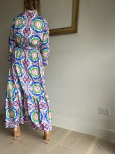 Load image into Gallery viewer, Borgo De Nor - Floral Shirt Midi dress - Blue green white - 12 - RRP$1,110
