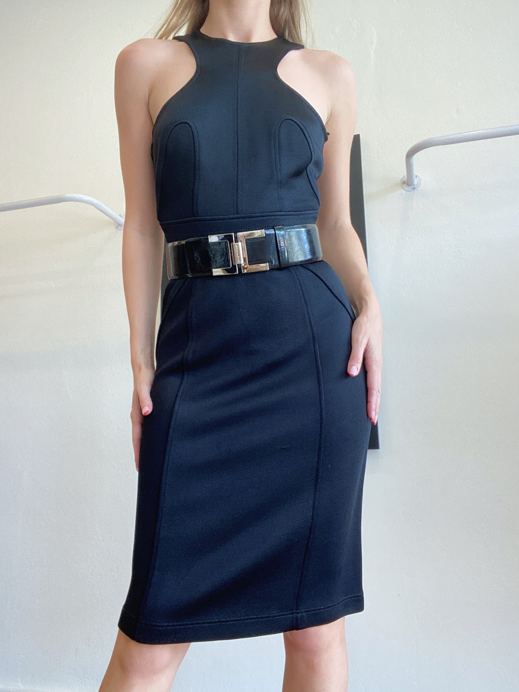 Vintage Versace - Cocktail Dress w Belt - Black - 38