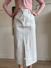 Load image into Gallery viewer, Day Birger et Mikkelsen - Freda Linen Midi Skirt - White Stripe - 8 - bnwt - RRP$420
