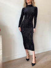 Load image into Gallery viewer, Alex Perry - Stretch Semi Sheer LS Dress - Black - 6
