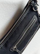 Load image into Gallery viewer, Coach - Vintage Canvas Signature Monogram Canvas Leather Shoulder Bag - Black - S
