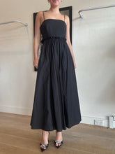 Load image into Gallery viewer, Steele -Cotton Tie Up Midi dress - Black - XS
