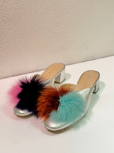 Load image into Gallery viewer, Loeffler Randall - Lulu pom pom Mules - Silver - 6 - RRP$590
