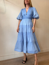 Load image into Gallery viewer, Zimmermann - Jacaranda Pleated V-neck Midi Dress - Blue - 1
