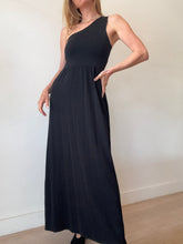 Load image into Gallery viewer, Matteau - One Shoulder Ribbed Maxi Dress - Black - 8
