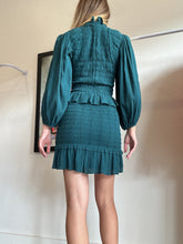 Load image into Gallery viewer, Isabel ETOILE Marant - Shirred Mini Skirt &amp; LS Blouse Set - Green - 36
