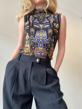 Load image into Gallery viewer, Camilla - Cartouche Kingdom Sleeveless Turtleneck Top - Black - M
