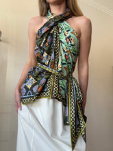 Load image into Gallery viewer, Alemais - Cece Spliced Silk Top w Tie - Multi - 6 - RRP$590
