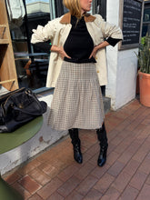 Load image into Gallery viewer, Bassike - Midi Pleated Skirt - Khaki Check - 3
