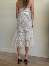 Load image into Gallery viewer, Self Portrait - Guipure Lace Dress w Nude Lining - White - 8
