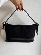 Load image into Gallery viewer, Coach - Vintage Canvas Signature Monogram Canvas Leather Shoulder Bag - Black - S
