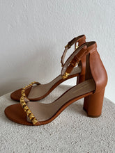 Load image into Gallery viewer, Stuart Weitzman - Strap Sandals - Brown w gold studs - 41
