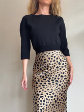 Load image into Gallery viewer, Scanlan Theodore - Crepe Knit 3/4 Sleeve Crop Top - Black - M
