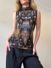 Load image into Gallery viewer, Camilla - Cartouche Kingdom Sleeveless Turtleneck Top - Black - M
