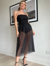 Load image into Gallery viewer, Rebecca Vallance - Alyssa Sheer Midi dress - Black w sparkles - 8
