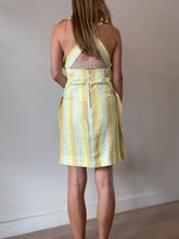 Load image into Gallery viewer, Oroton - Striped Linen Mini Dress - Yellow - 14
