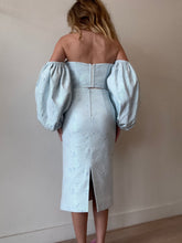 Load image into Gallery viewer, Scanlan Theodore - Embroidery  Cropped Corset Top &amp; Pencil Skirt - Pale Blue - S
