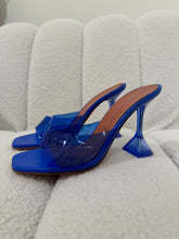 Load image into Gallery viewer, Amina Muaddi - Lupitaglass PVC Mules - Blue - 38 - box - RRP950
