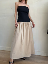 Load image into Gallery viewer, Anna Quan - Strapless Midi Dress - Black/Tan two Tone  - 10
